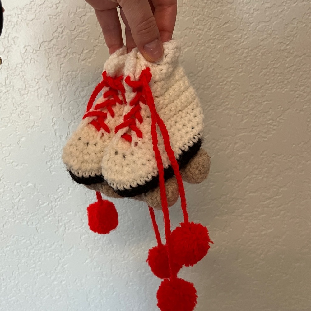 Hand knit newborn booties